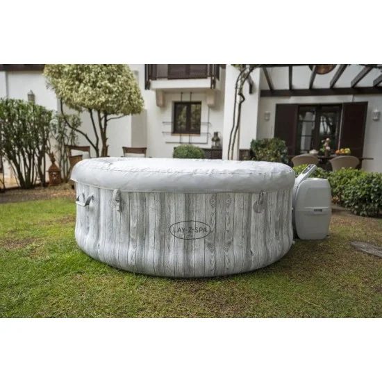 Bestway veggie air jet 4 inflatable jacuzzi with white wood design